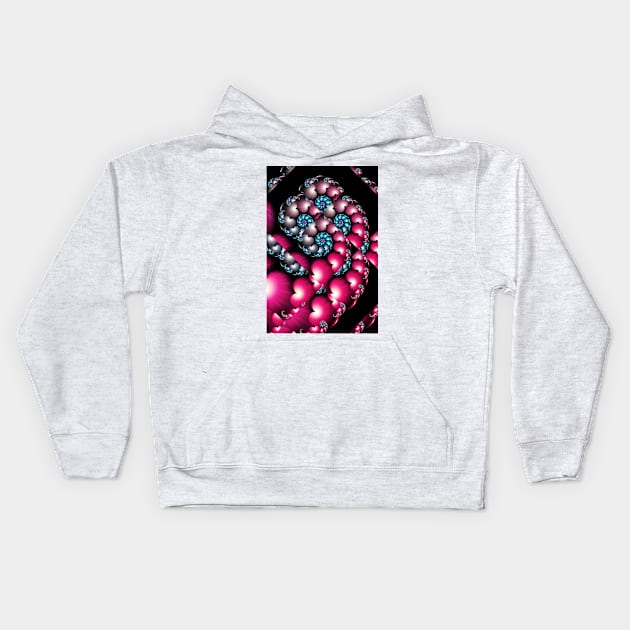 Pink Spiral of Hearts Kids Hoodie by pinkal